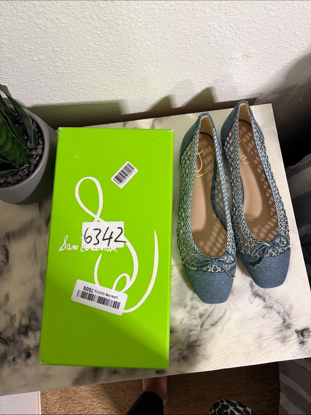 Sam Edelman Denim Blue Woven Ballet Flats - Picture 7 of 7